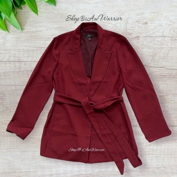 J.Crew NWOT burgundy 365 crepe tie waist wrap blazer *shop@iamwarrior - Picture 6 of 11